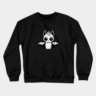 Baby bat cute halloween black and white design Crewneck Sweatshirt